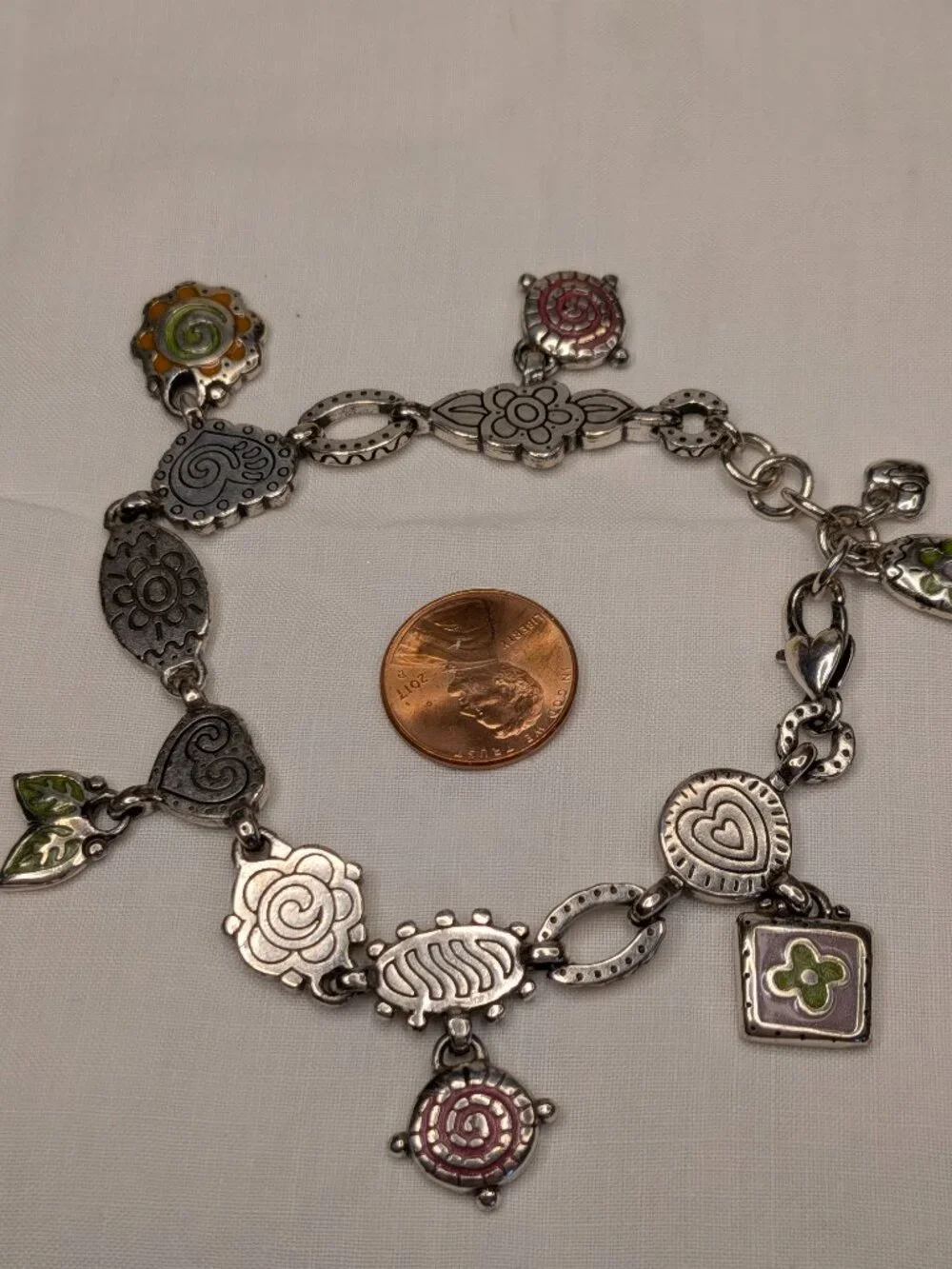 Brighton “Pop Garden” Enamel Charm Bracelet – Retired 8.5